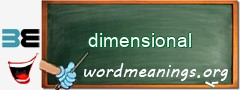 WordMeaning blackboard for dimensional
